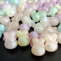 Akril ékszerek gyöngyök, Nyúl, DIY & luminated, kevert színek, 12x17mm, Kb 100PC-k/Bag, Által értékesített Bag