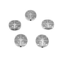 Zinc Alloy Flat Beads Round antique silver color plated DIY 10mm Approx 1.5mm Approx Sold By Bag