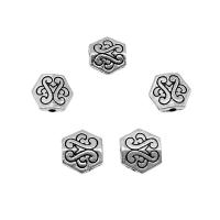 Zinc Alloy Flat Beads Hexagon antique silver color plated DIY Approx 2mm Approx Sold By Bag