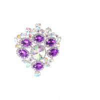 Bergkristal Finger Ring, met Messing, Bloem, plated, mode sieraden & voor vrouw, meer kleuren voor de keuze, Maat:8, Verkocht door PC