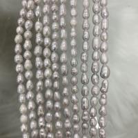 Perlas Arroz Freshwater, Perlas cultivadas de agua dulce, Bricolaje, gris, 4-5mm, Vendido para aproximado 37 cm Sarta