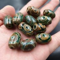 Ágata natural tibetano Dzi Beads, Ágata tibetana, Tambor, três olhos & DIY, 13x22mm, vendido por PC