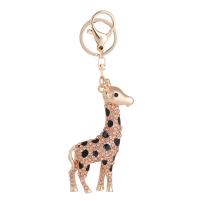 Zinklegierung Schlüssel Verschluss, Giraffe, plattiert, für Frau & mit Strass, keine, 76x138mm, verkauft von PC