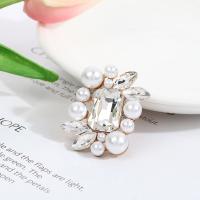DIY Jewelry Supplies Zinc Alloy with Plastic Pearl fashion jewelry & with rhinestone nickel lead & cadmium free 40u00d73.8mm Sold By PC