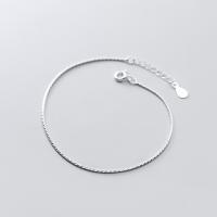 925 Sterling Silver Bracelet, with 0.9inch extender chain, fashion jewelry & for woman, silver color, Length:Approx 6.3 Inch, Sold By PC