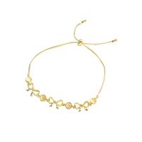 Bracelets en laiton, avec Oeil de chat, Plaqué d'or, bijoux de mode & pour femme, doré, Longueur 24.2 cm, Vendu par PC