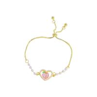 Zinc Alloy Bracelet with Plastic Pearl high quality plated fashion jewelry & for woman multi-colored Sold Per Approx 17-20 cm Strand