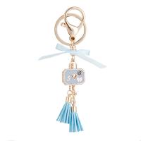 Zinc Alloy Key Clasp with Cloth gold color plated for woman & enamel & with rhinestone nickel lead & cadmium free Sold By PC