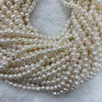 Bulvių išauginti gėlavandenių perlų karoliukai, Gėlo vandens perlų, Bulvė, Pasidaryk pats, baltas, 5-6mm, Parduota už Apytiksliai 37 cm Strand