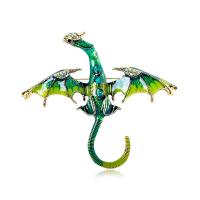Zinc Alloy Brooches Dinosaur plated fashion jewelry & Unisex & can be used as brooch or pendant & enamel & with rhinestone nickel lead & cadmium free Sold By PC