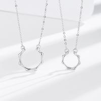 Couple Necklace 925 Sterling Silver with 1.97inch extender chain fashion jewelry & Unisex nickel lead & cadmium free Length Approx 15.74 Inch Sold By PC