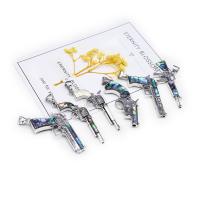 Zinc Alloy Gun Pendants with Abalone Shell antique silver color plated DIY nickel lead & cadmium free Sold By PC