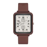 Unisex Wrist Watch Silicone with Glass & 304 Stainless Steel & Zinc Alloy Rectangle plated fashion jewelry & Chinese movement Length Approx 240 mm Sold By PC
