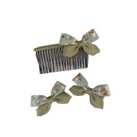 Mixed Hair Accessories Cloth with Iron Bowknot for children green Sold By PC