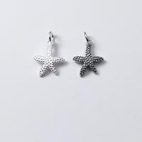 925 Sterling Silver Pendant Starfish plated DIY Sold By PC