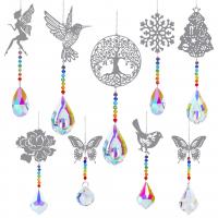 Hanging Ornaments Crystal with Iron & 304 Stainless Steel silver color plated fashion jewelry & hollow Sold By PC