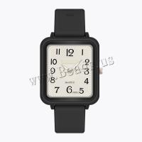 Unisex Wrist Watch Silicone with Glass & 304 Stainless Steel & Zinc Alloy Rectangle plated fashion jewelry & Chinese movement Length Approx 240 mm Sold By PC