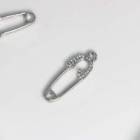 Zinklegering strass hangers, Zinc Alloy, Kilt Pin, silver plated, DIY & met strass & hol, nikkel, lood en cadmium vrij, 9x27x2.60mm, Verkocht door PC