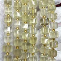 Natural Quartz Jewelry Beads Lemon Quartz Square DIY & faceted yellow 8mm Sold Per Approx 39 cm Strand