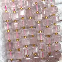 Naturlige rosenkvarts perler, Rose Quartz, Square, du kan DIY & facetteret, lyserød, 8mm, Solgt Per Ca. 39 cm Strand
