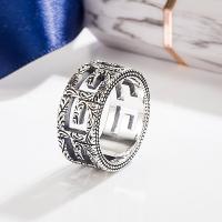 Couple Finger Rings 925 Sterling Silver Antique finish fashion jewelry & Unisex & hollow nickel lead & cadmium free 10mm Sold By PC