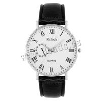 Unisex Wrist Watch PU Leather with Glass & 304 Stainless Steel & Zinc Alloy Round fashion jewelry & Chinese movement Sold By PC