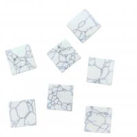 Gemstone Cabochons, Syntetisk Turkis, Square, du kan DIY, hvid, 18x18mm, 100pc'er/Bag, Solgt af Bag