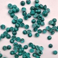 Gemstone Cabochons, Syntetisk Turkis, Runde, du kan DIY, grøn, 6mm, 100pc'er/Bag, Solgt af Bag