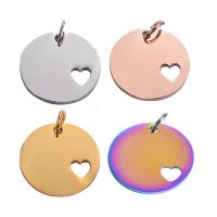 Stainless Steel Pendants 304 Stainless Steel Round Vacuum Ion Plating DIY Sold By PC