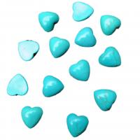 Cabochons en pierres précieuses, turquoise synthétique, coeur, DIY, bleu, 12mm, 100PC/sac, Vendu par sac