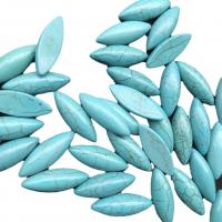 Gemstone Cabochons, Syntetisk Turkis, du kan DIY, blå, 10x29mm, 100pc'er/Bag, Solgt af Bag
