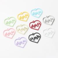 Zinc Alloy Heart Pendants painted DIY & hollow nickel lead & cadmium free Approx Sold By Bag