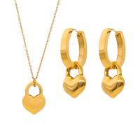 Stainless Steel smycken Ställer, 304 rostfritt stål, Hjärta, plated, mode smycken & olika stilar för val & för kvinna, fler färger för val, Säljs av PC