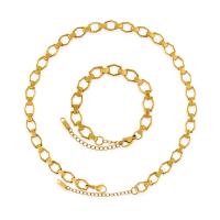 Stainless Steel smycken Ställer, 304 rostfritt stål, plated, mode smycken & olika stilar för val & för kvinna, guld, Säljs av PC