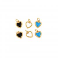 Brass Heart Pendants plated DIY & enamel Sold By PC