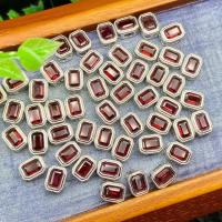 Brass Jewelry Beads with Gemstone Rectangle plated DIY Sold By PC