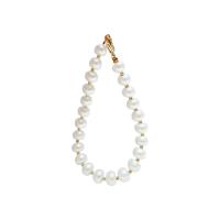 Sötvatten odlade Pearl Bracelet, Freshwater Pearl, med Mässing, mode smycken & för kvinna, vit, 7mm, Längd Ca 18 cm, Säljs av PC