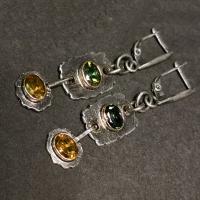 Zinc Alloy Drop Earrings with Cubic Zirconia silver color plated vintage & fashion jewelry & for woman mixed colors nickel lead & cadmium free 13-45mm Sold By Pair