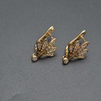 Brass Lever Back Earring Component gold color plated DIY & micro pave cubic zirconia nickel lead & cadmium free Sold By PC