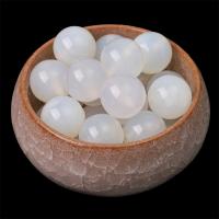 Natürliche weiße Achat Perlen, Weißer Achat, rund, DIY & verschiedene Größen vorhanden, weiß, verkauft per ca. 38 cm Strang