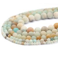 Amazonit Perlen, rund, DIY & verschiedene Größen vorhanden, Bohrung:ca. 1mm, verkauft per ca. 38 cm Strang