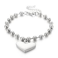 Nerezová ocel šperky Soupravy, náramek & náhrdelník, 304 Stainless Steel, Srdce, módní šperky & různé styly pro výběr & pro ženy, více barev na výběr, Prodáno By PC