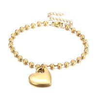 Fashion Stainless Steel Jewelry Sets bracelet & necklace 304 Stainless Steel Heart Vacuum Ion Plating fashion jewelry & for woman Sold By PC