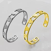 Stainless Steel Bangle 304 Stainless Steel Heart plated fashion jewelry & for woman nickel lead & cadmium free 62MM Sold By PC