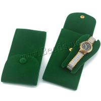 ملابس مخملية حقيبة تعبئة المجوهرات, مكافحة الصفر & الغبار, أخضر, 70x130mm, تباع بواسطة PC