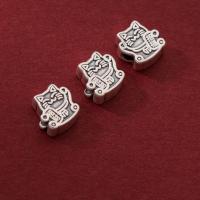 925 Sterling Silver Spacer Bead Fortune Cat plated DIY original color Approx 2.8mm Sold By PC