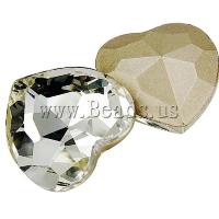 Cabochons en cristal, coeur, dos de Rivoli & facettes, cristal, 27mm, 100PC/sac, Vendu par sac