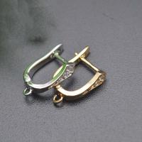 Brass Lever Back Earring Component plated DIY & micro pave cubic zirconia nickel lead & cadmium free Sold By PC