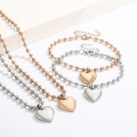 Stainless Steel smycken Ställer, armband & halsband, 304 rostfritt stål, Hjärta, mode smycken & olika stilar för val & för kvinna, fler färger för val, Säljs av PC