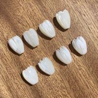 Natural Sea Shell gyöngyök, Top Shell, Flower Bud, Faragott, DIY, fehér, 8x11mm, Lyuk:Kb 0.7mm, Által értékesített PC